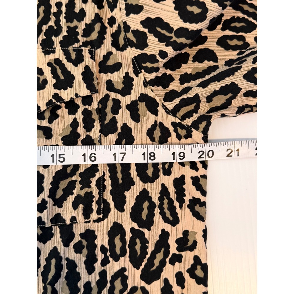 Doncaster Leopard Print Button Up Short Sleeve Sh… - image 4